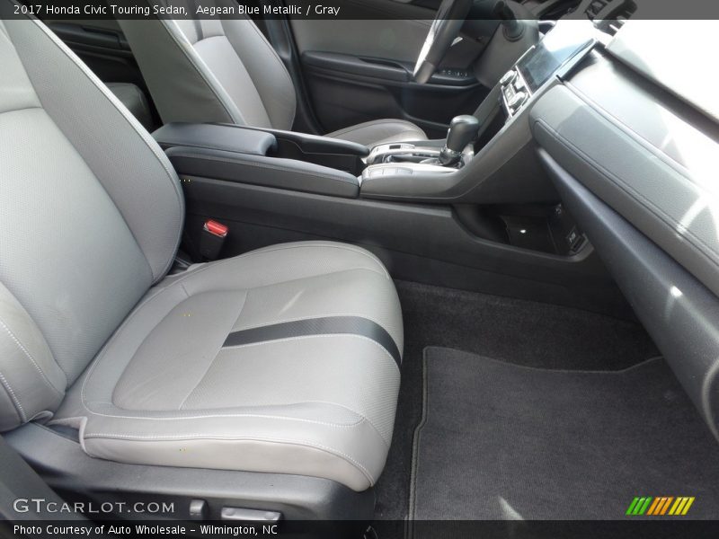 Aegean Blue Metallic / Gray 2017 Honda Civic Touring Sedan