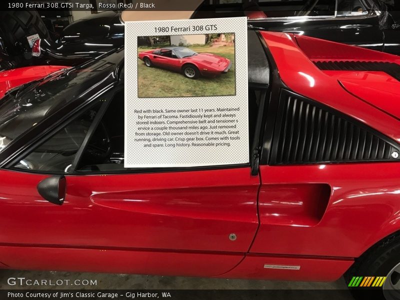 Rosso (Red) / Black 1980 Ferrari 308 GTSi Targa