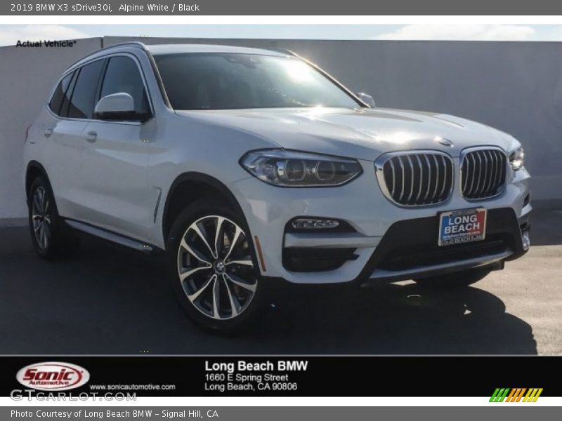 Alpine White / Black 2019 BMW X3 sDrive30i