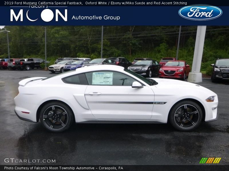 Oxford White / Ebony w/Miko Suede and Red Accent Stitching 2019 Ford Mustang California Special Fastback