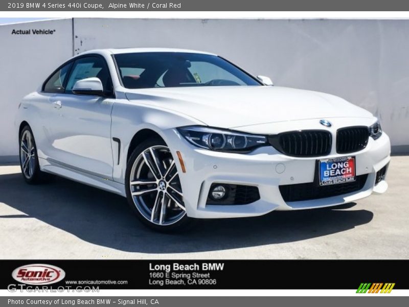 Alpine White / Coral Red 2019 BMW 4 Series 440i Coupe