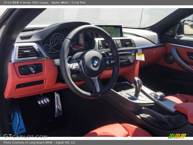 Alpine White / Coral Red 2019 BMW 4 Series 440i Coupe