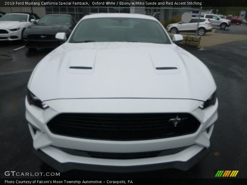 Oxford White / Ebony w/Miko Suede and Red Accent Stitching 2019 Ford Mustang California Special Fastback