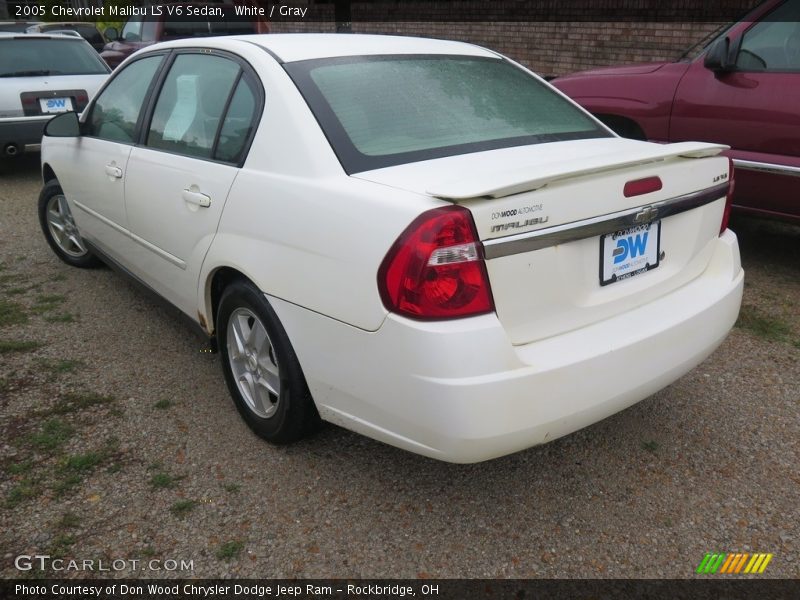 White / Gray 2005 Chevrolet Malibu LS V6 Sedan