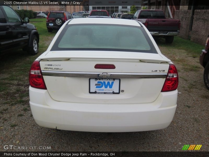 White / Gray 2005 Chevrolet Malibu LS V6 Sedan