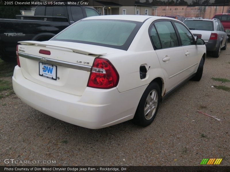 White / Gray 2005 Chevrolet Malibu LS V6 Sedan