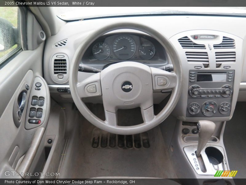 White / Gray 2005 Chevrolet Malibu LS V6 Sedan