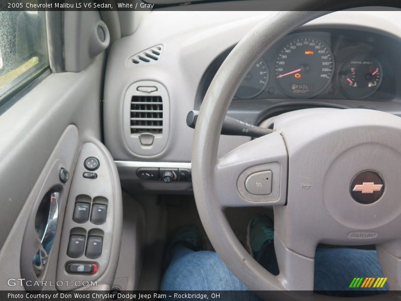White / Gray 2005 Chevrolet Malibu LS V6 Sedan