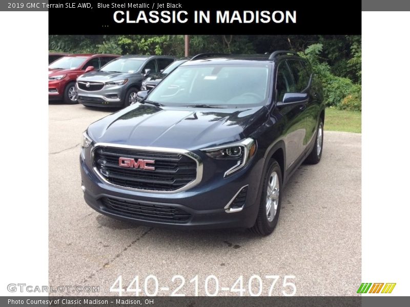 Blue Steel Metallic / Jet Black 2019 GMC Terrain SLE AWD