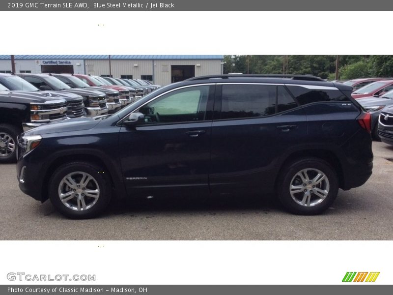 Blue Steel Metallic / Jet Black 2019 GMC Terrain SLE AWD