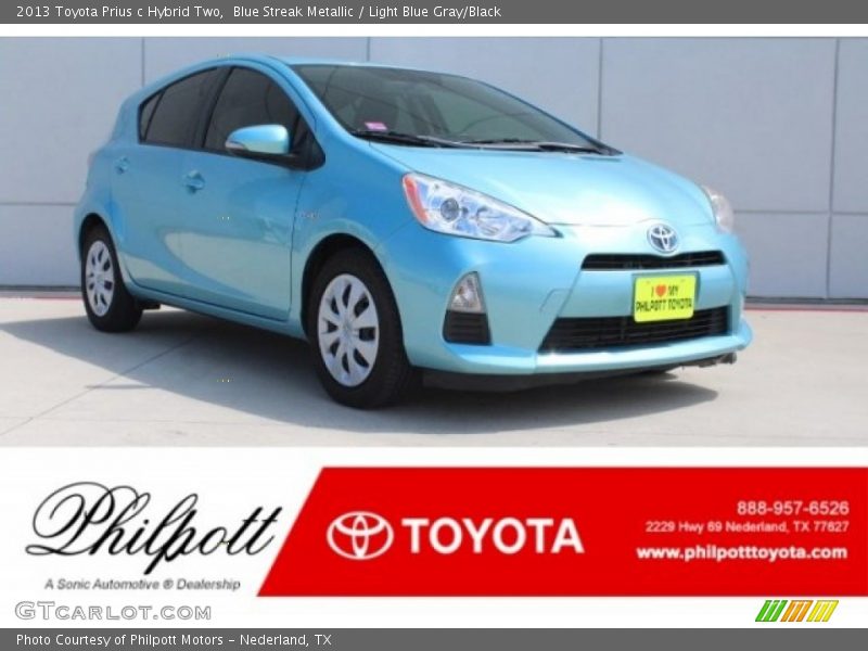 Blue Streak Metallic / Light Blue Gray/Black 2013 Toyota Prius c Hybrid Two