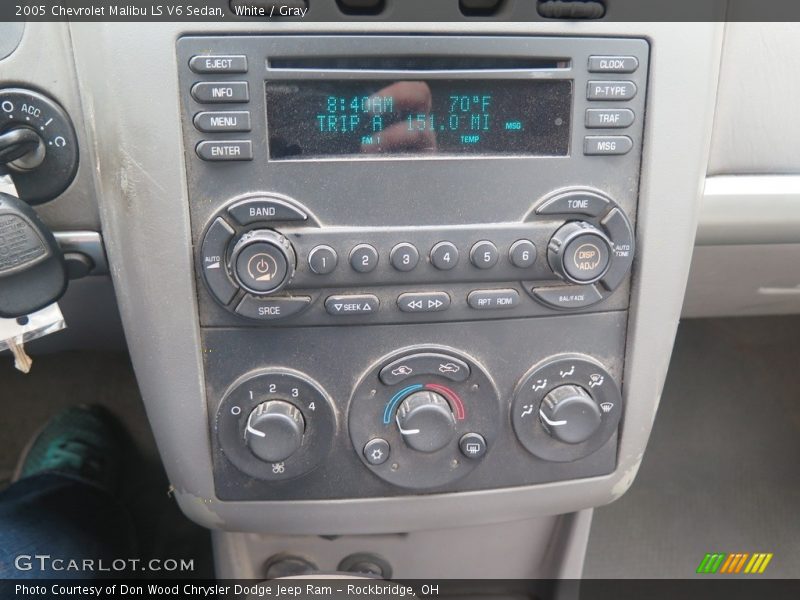 White / Gray 2005 Chevrolet Malibu LS V6 Sedan