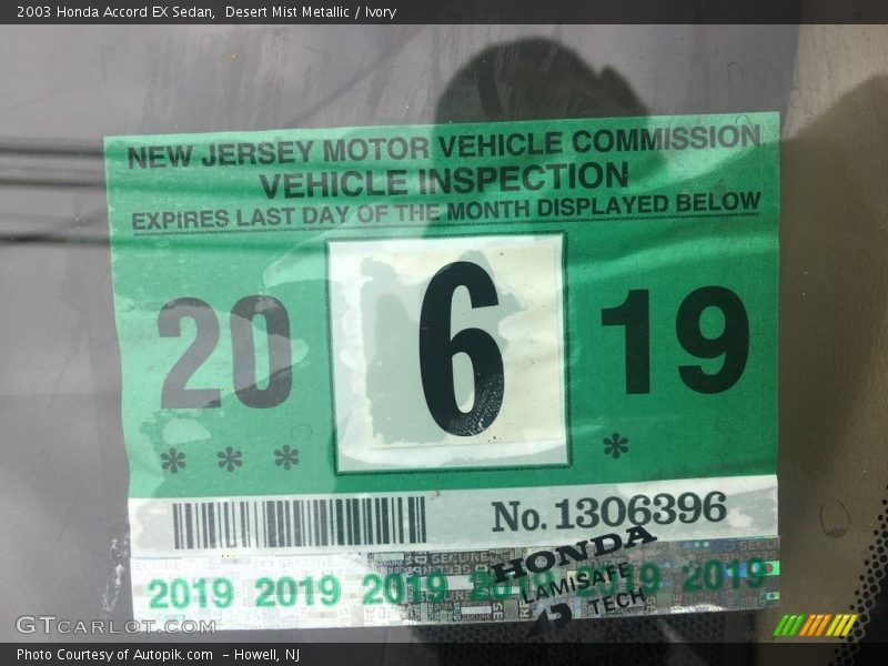 Desert Mist Metallic / Ivory 2003 Honda Accord EX Sedan