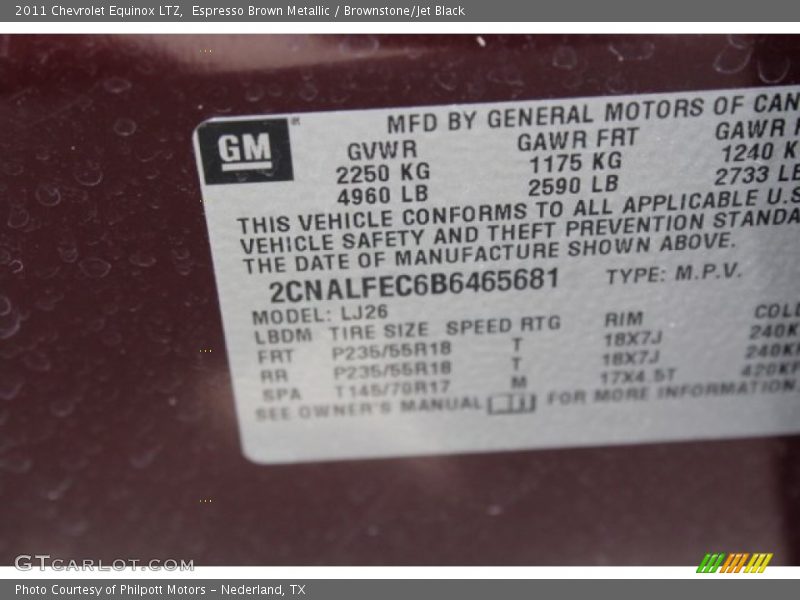 Espresso Brown Metallic / Brownstone/Jet Black 2011 Chevrolet Equinox LTZ