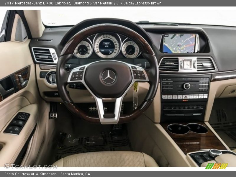 Diamond Silver Metallic / Silk Beige/Espresso Brown 2017 Mercedes-Benz E 400 Cabriolet