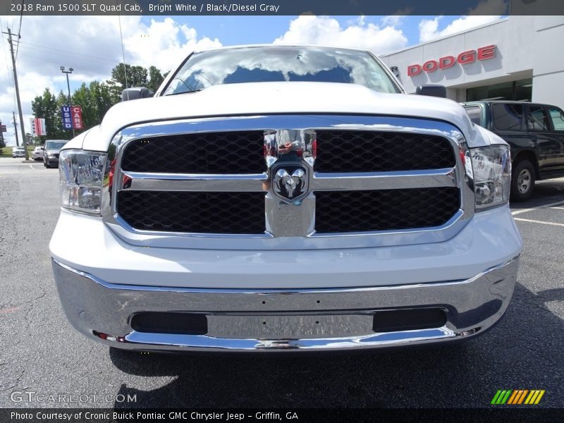 Bright White / Black/Diesel Gray 2018 Ram 1500 SLT Quad Cab