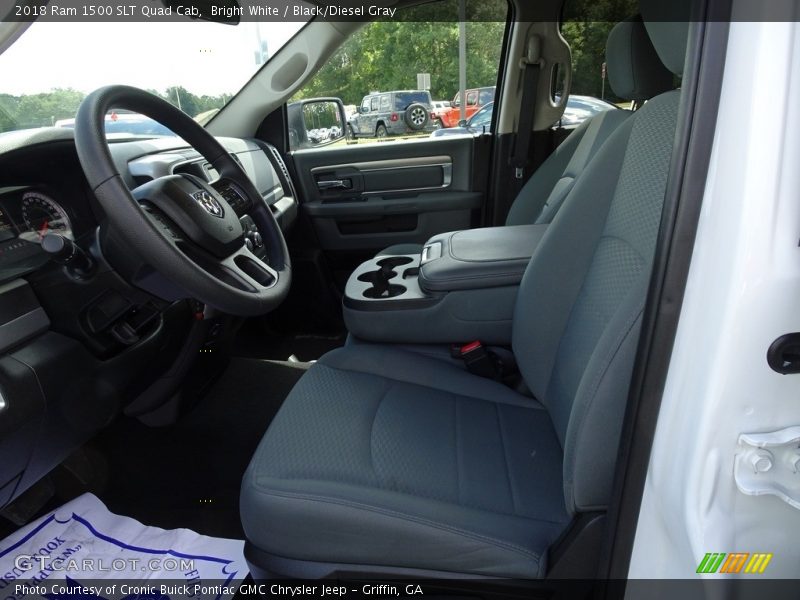Bright White / Black/Diesel Gray 2018 Ram 1500 SLT Quad Cab