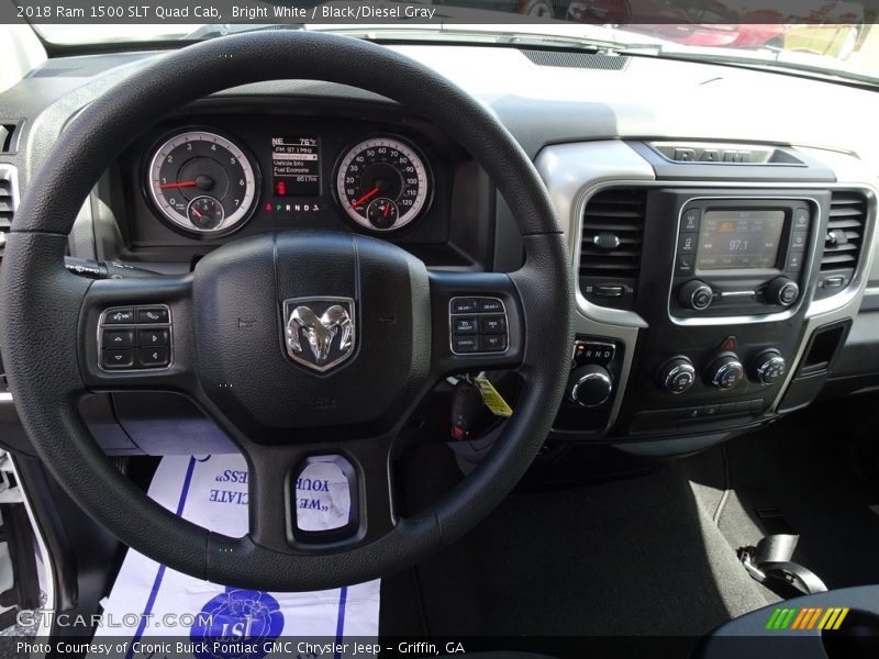 Bright White / Black/Diesel Gray 2018 Ram 1500 SLT Quad Cab