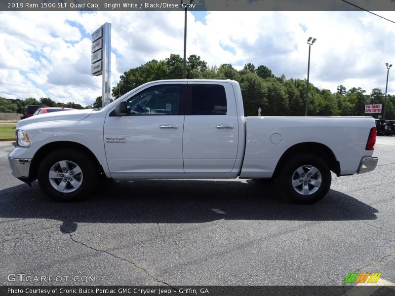 Bright White / Black/Diesel Gray 2018 Ram 1500 SLT Quad Cab