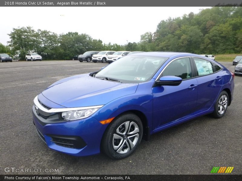Aegean Blue Metallic / Black 2018 Honda Civic LX Sedan