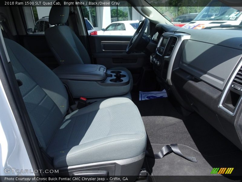 Bright White / Black/Diesel Gray 2018 Ram 1500 SLT Quad Cab