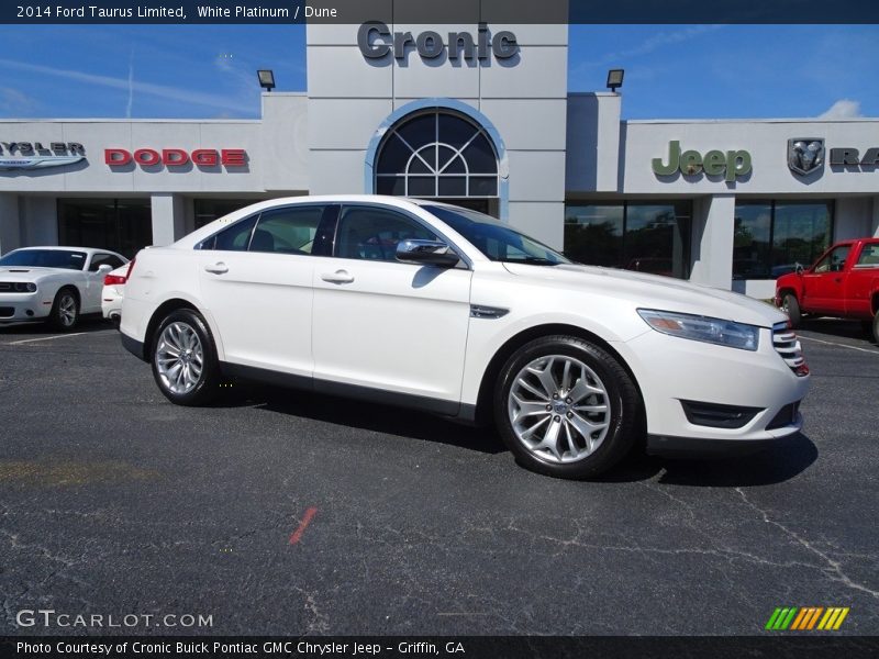 White Platinum / Dune 2014 Ford Taurus Limited