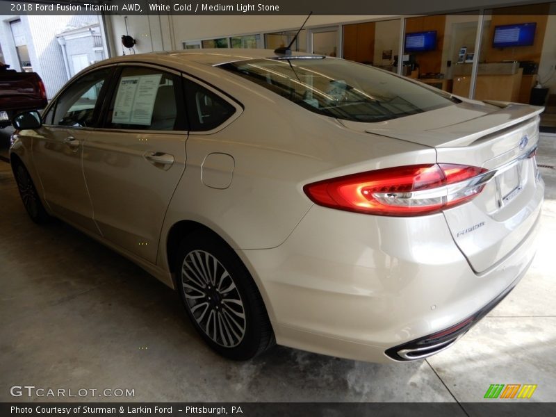 White Gold / Medium Light Stone 2018 Ford Fusion Titanium AWD