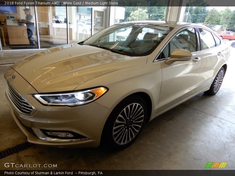 White Gold / Medium Light Stone 2018 Ford Fusion Titanium AWD