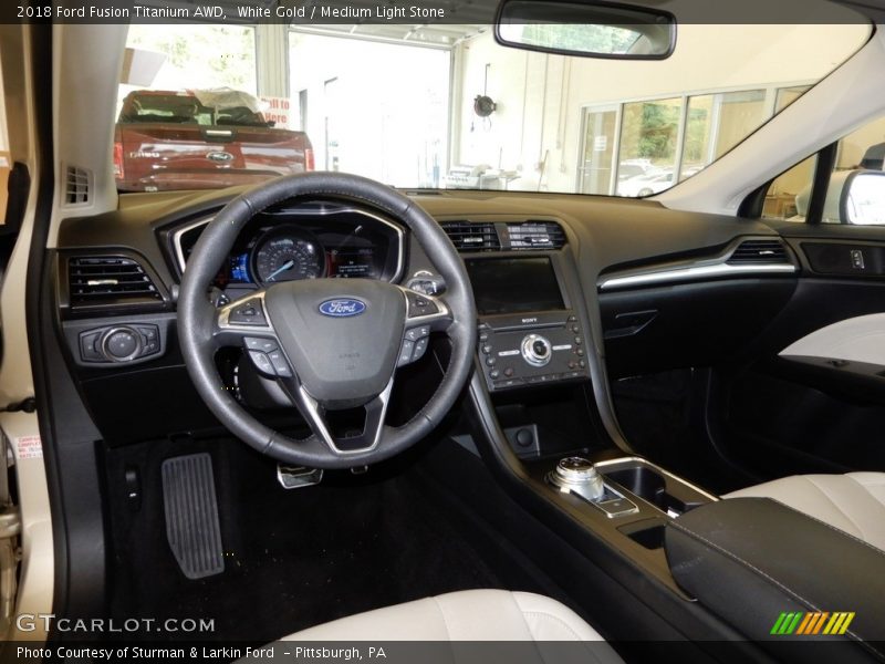 White Gold / Medium Light Stone 2018 Ford Fusion Titanium AWD