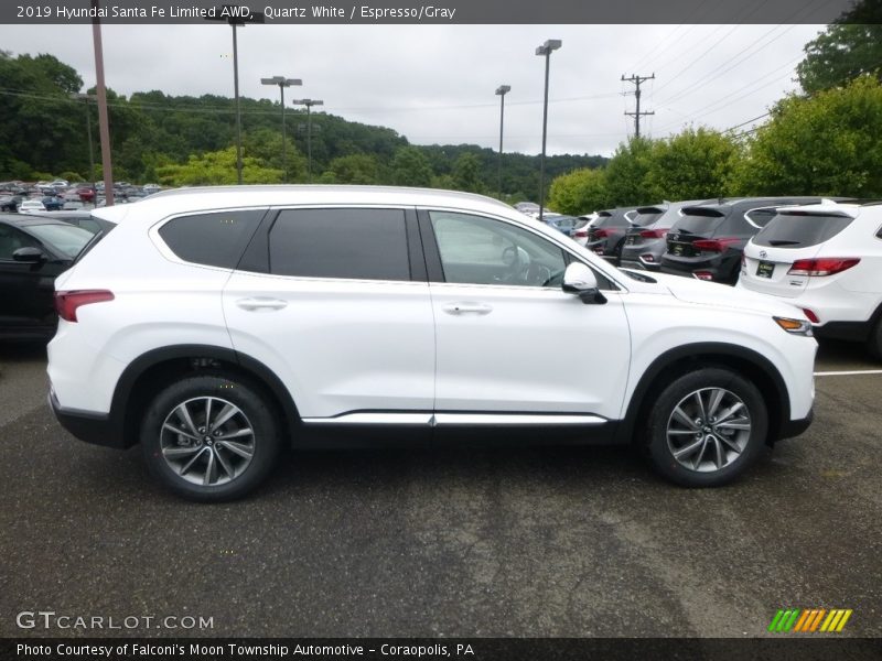 Quartz White / Espresso/Gray 2019 Hyundai Santa Fe Limited AWD