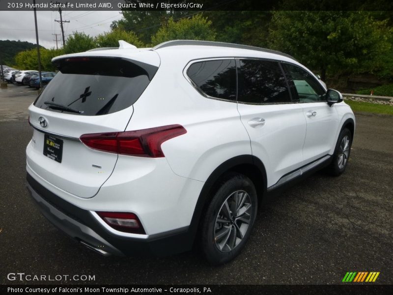 Quartz White / Espresso/Gray 2019 Hyundai Santa Fe Limited AWD