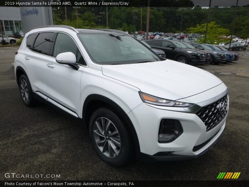 Quartz White / Espresso/Gray 2019 Hyundai Santa Fe Limited AWD