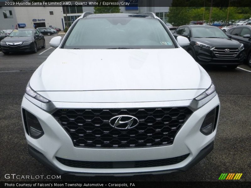 Quartz White / Espresso/Gray 2019 Hyundai Santa Fe Limited AWD