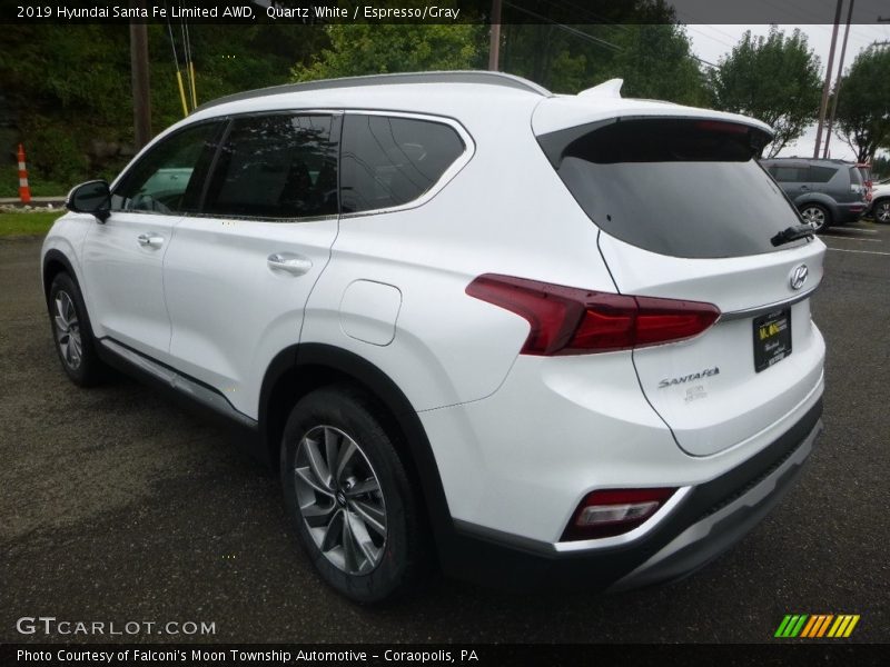 Quartz White / Espresso/Gray 2019 Hyundai Santa Fe Limited AWD