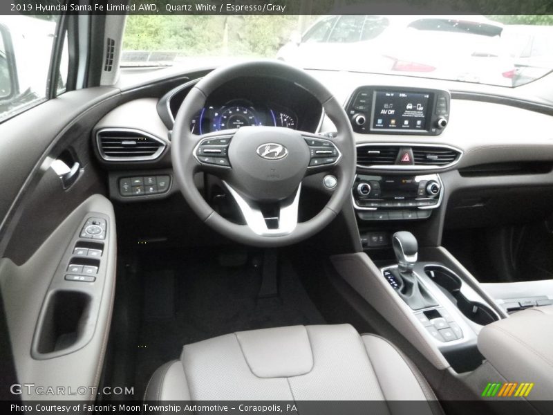 Quartz White / Espresso/Gray 2019 Hyundai Santa Fe Limited AWD