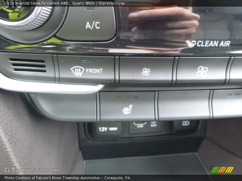 Quartz White / Espresso/Gray 2019 Hyundai Santa Fe Limited AWD
