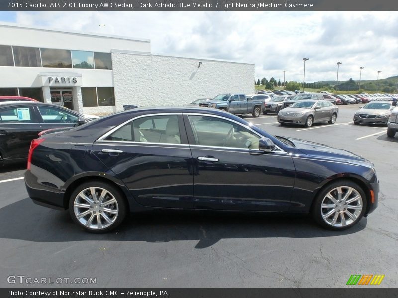 Dark Adriatic Blue Metallic / Light Neutral/Medium Cashmere 2015 Cadillac ATS 2.0T Luxury AWD Sedan