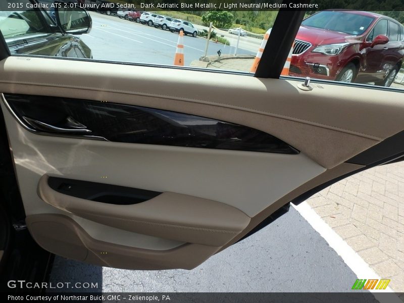 Dark Adriatic Blue Metallic / Light Neutral/Medium Cashmere 2015 Cadillac ATS 2.0T Luxury AWD Sedan