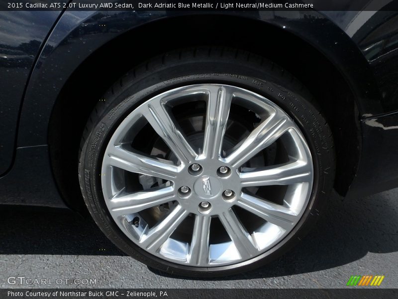 Dark Adriatic Blue Metallic / Light Neutral/Medium Cashmere 2015 Cadillac ATS 2.0T Luxury AWD Sedan
