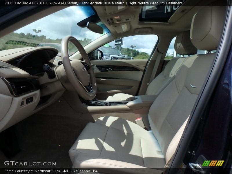 Dark Adriatic Blue Metallic / Light Neutral/Medium Cashmere 2015 Cadillac ATS 2.0T Luxury AWD Sedan