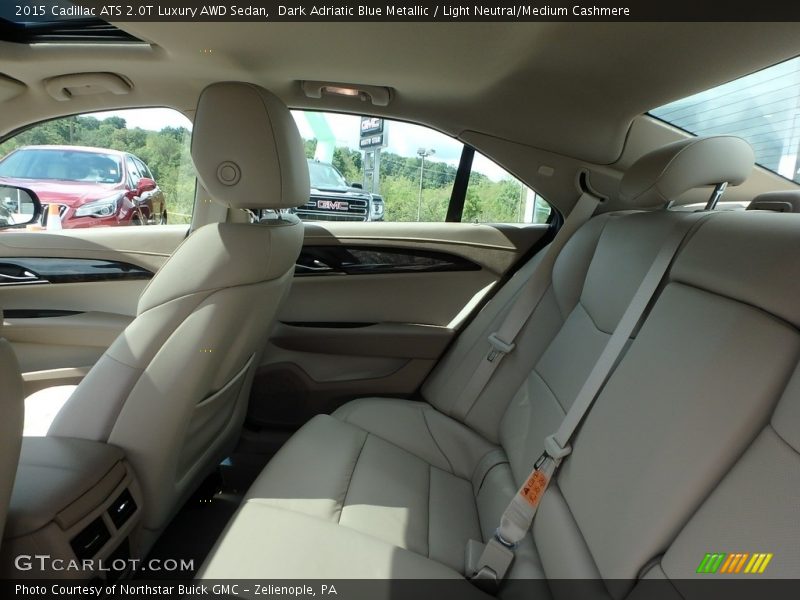 Dark Adriatic Blue Metallic / Light Neutral/Medium Cashmere 2015 Cadillac ATS 2.0T Luxury AWD Sedan