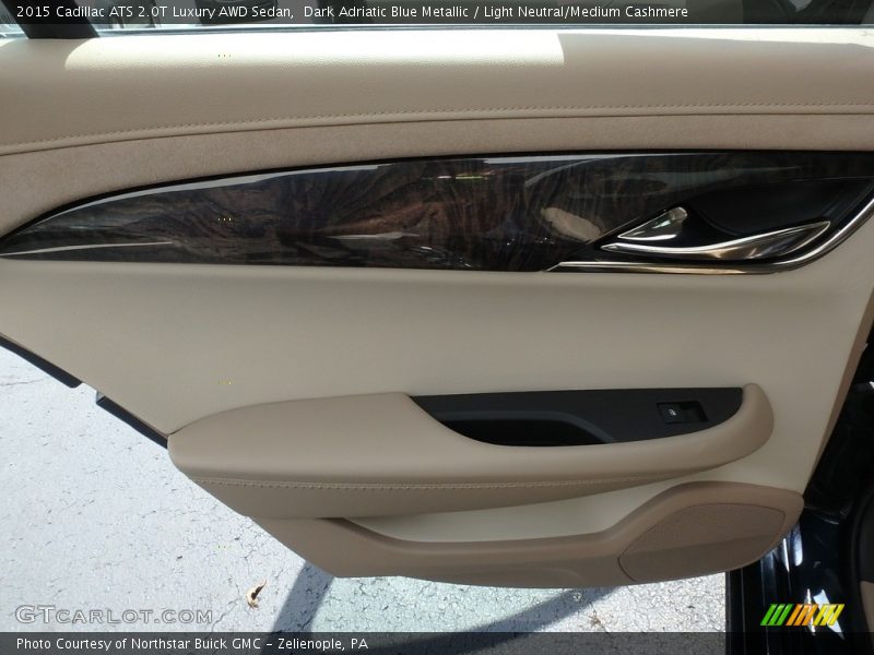 Dark Adriatic Blue Metallic / Light Neutral/Medium Cashmere 2015 Cadillac ATS 2.0T Luxury AWD Sedan