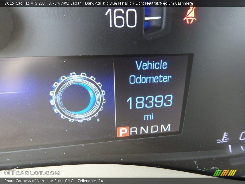 Dark Adriatic Blue Metallic / Light Neutral/Medium Cashmere 2015 Cadillac ATS 2.0T Luxury AWD Sedan