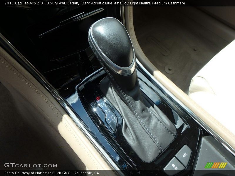 Dark Adriatic Blue Metallic / Light Neutral/Medium Cashmere 2015 Cadillac ATS 2.0T Luxury AWD Sedan
