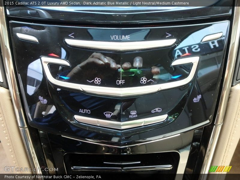 Dark Adriatic Blue Metallic / Light Neutral/Medium Cashmere 2015 Cadillac ATS 2.0T Luxury AWD Sedan