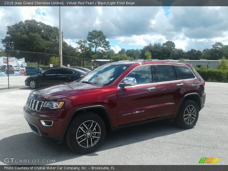 Velvet Red Pearl / Black/Light Frost Beige 2018 Jeep Grand Cherokee Limited