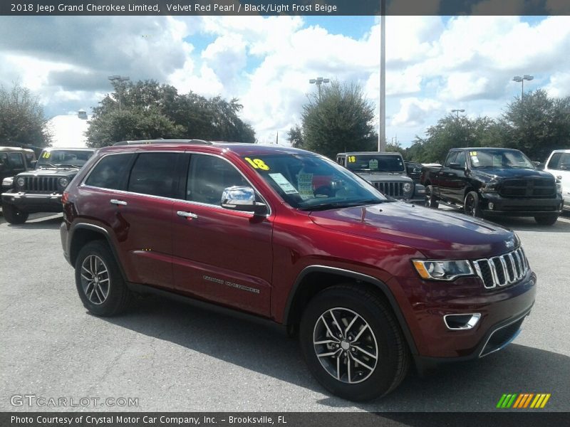 Velvet Red Pearl / Black/Light Frost Beige 2018 Jeep Grand Cherokee Limited
