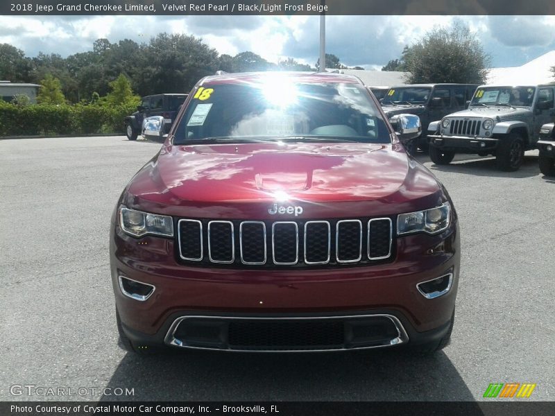 Velvet Red Pearl / Black/Light Frost Beige 2018 Jeep Grand Cherokee Limited