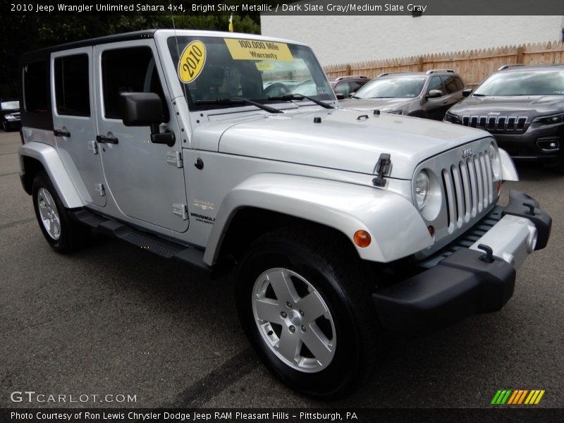 Bright Silver Metallic / Dark Slate Gray/Medium Slate Gray 2010 Jeep Wrangler Unlimited Sahara 4x4