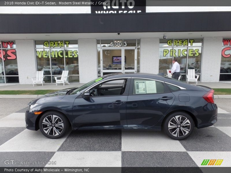 Modern Steel Metallic / Gray 2018 Honda Civic EX-T Sedan